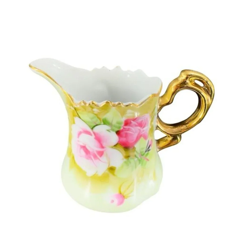 Vintage Lefton Hand Painted Sugar And Creamer Set 2 W Original Stickers Japan‎